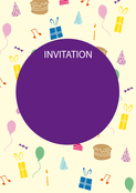 Invitation joyeuse avec surprises color&eacute;es